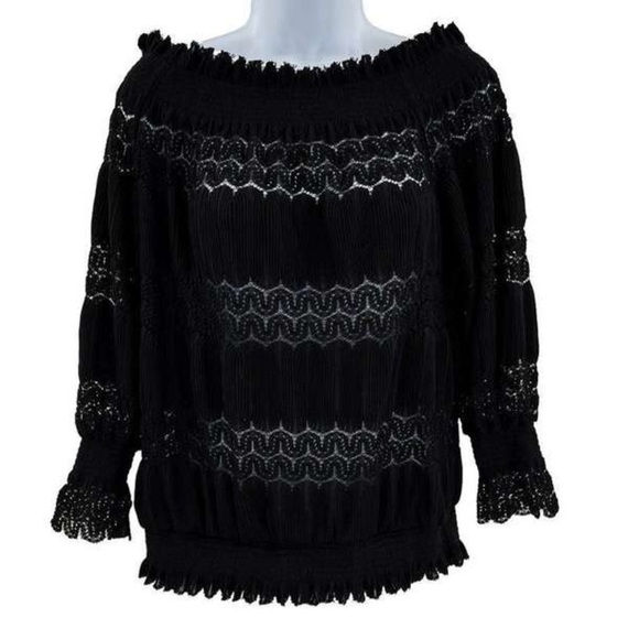 Deletta Anthropologie Riley Top - Black XL NWT - Picture 5 of 5